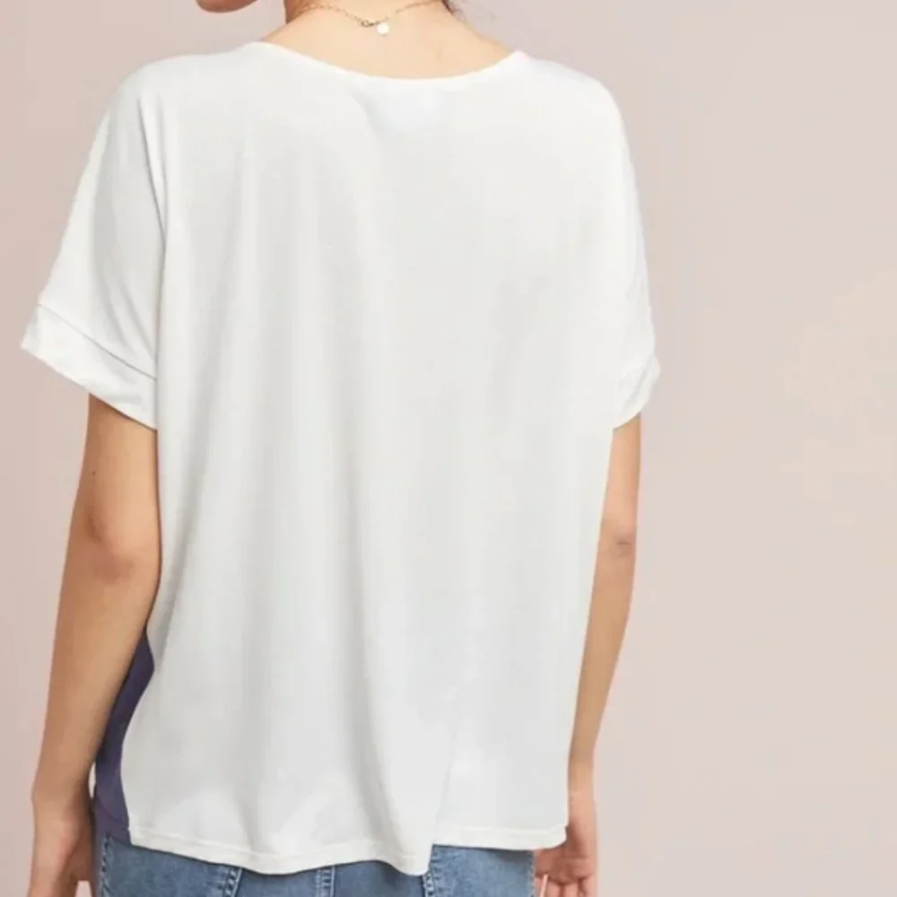 Anthropologie Coa Wharf Colorblocked Top, Blue, White, Small - Picture 2 of 2